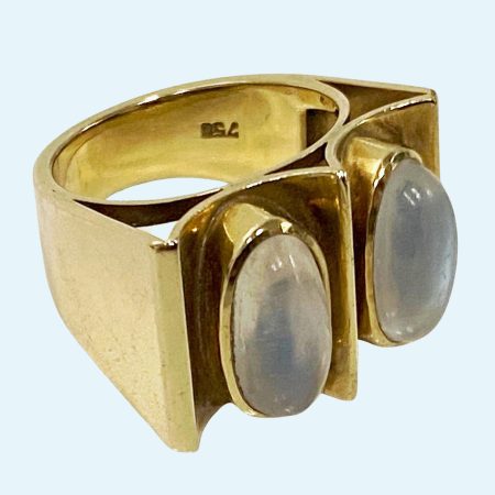 18K Moonstone Modernism Ring
