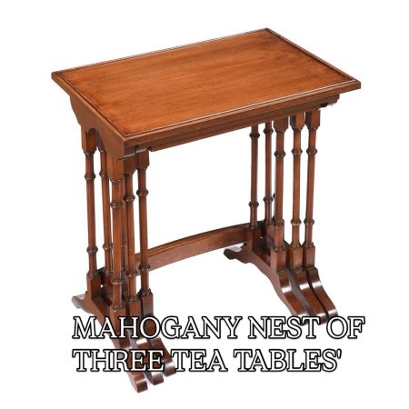 MAHOGANY NEST OF THREE TEA TABLES CIRCA 1940’S