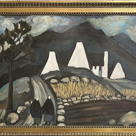 Markey Robinson returning home oil on board