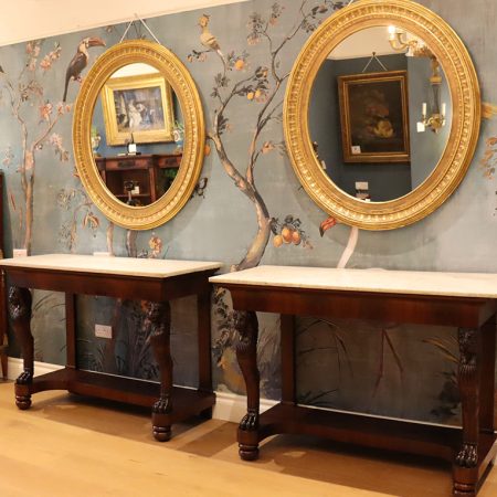 Pair of Gilt Oval Mirrors at Straffan Antiques