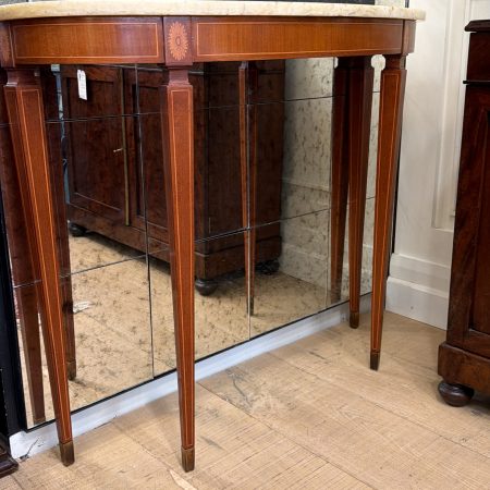 Outstanding Mid Century Italian Console Table With Inset Marble Top