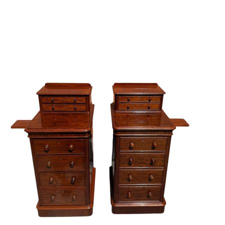 Pair of mahogany Victoria bedside chest/lockers